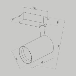 Трековый светильник Technical TR003-1-10W3K-W-B